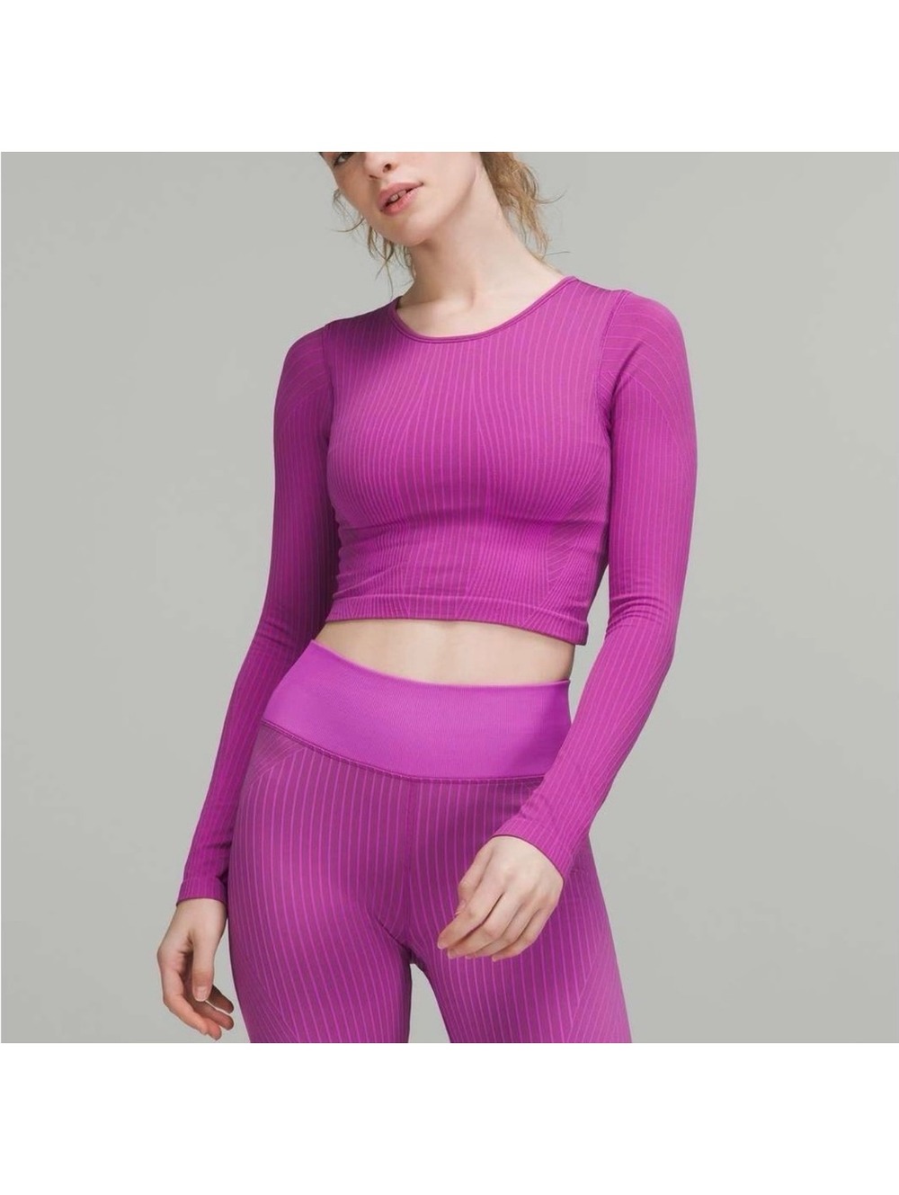 Lululemon Ebb to Street Long Sleeve Shirt Size 6 Vivid Plum Vintage Plum